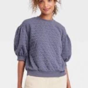 a new day Quilted Puff Sleeve Blouse